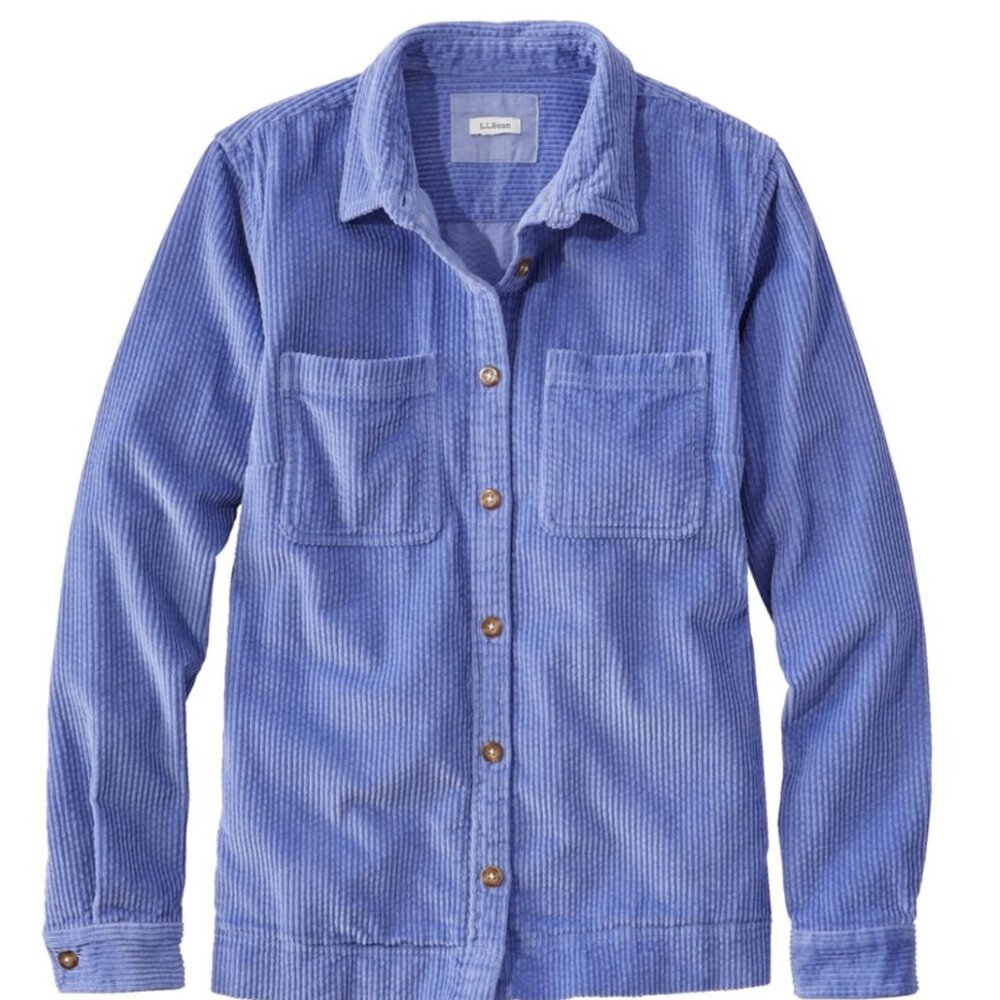 Women's LLBEAN Corduroy Relaxed Shirt in Larkspur Size: Medium